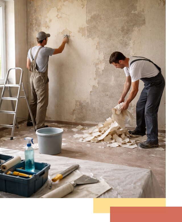 Снятие старых обоев в Лесосибирске быстро и качественно