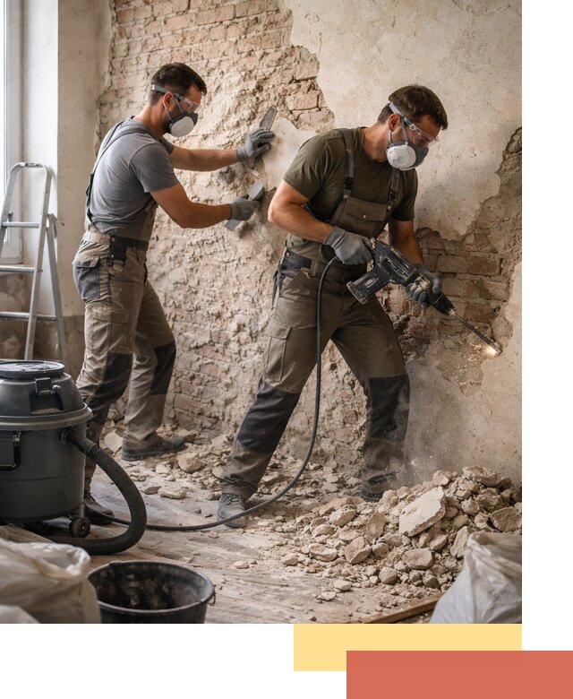 Демонтаж штукатурки со стен в Лесосибирске быстро и аккуратно