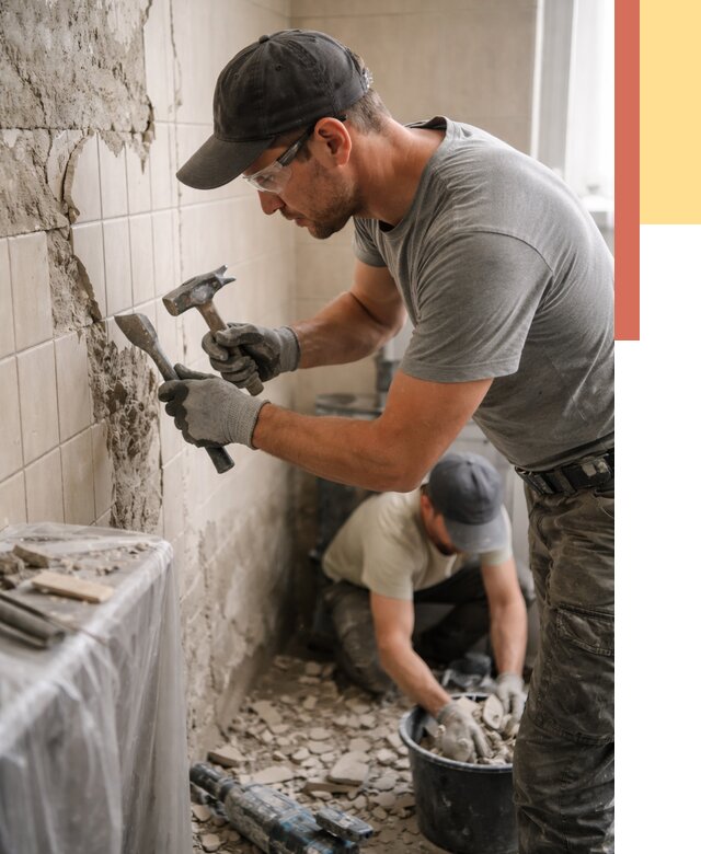 Демонтаж плитки со стен в Лесосибирске от 885 руб. — быстро и недорого | ОТДЕЛОЧНИК-Лсс