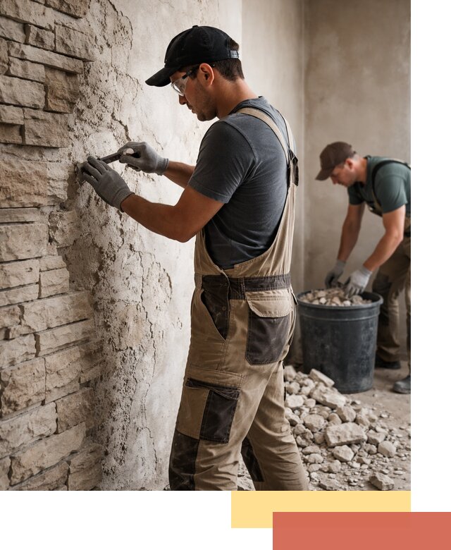 Демонтаж декоративного камня в Лесосибирске профессионально и безопасно