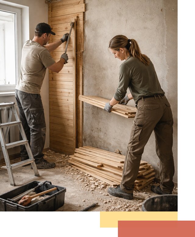 Демонтаж вагонки со стен в Лесосибирске — профессиональный демонтаж