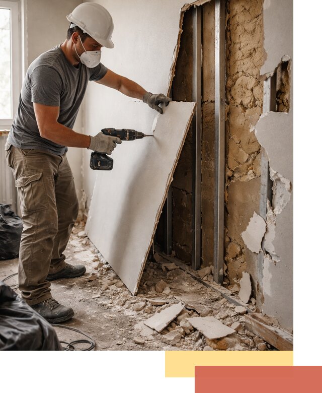 Демонтаж гипсокартона со стен в Лесосибирске качественно и быстро