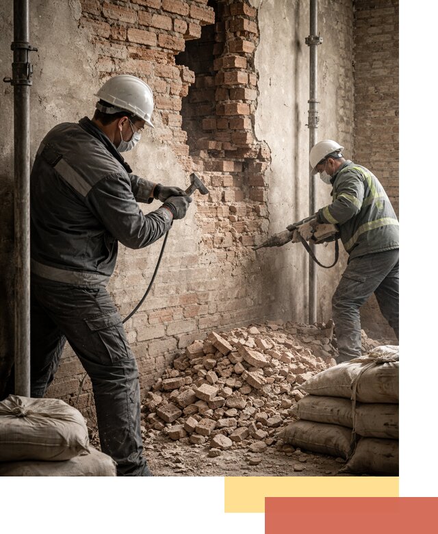 Демонтаж кирпичных стен в Лесосибирске быстро и безопасно