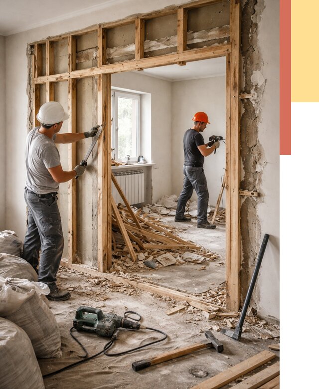 Демонтаж деревянных перегородок в Лесосибирске от 3333 руб. — быстро и недорого | ОТДЕЛОЧНИК-Лсс