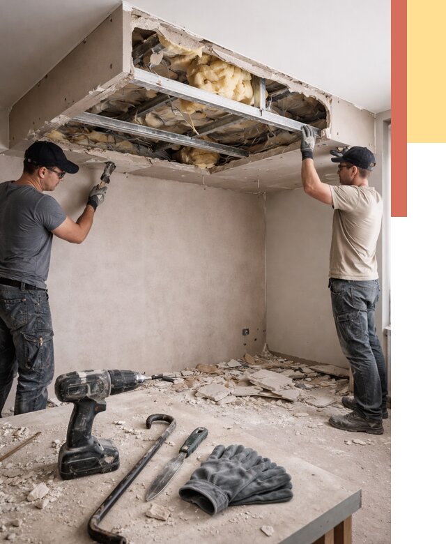 Демонтаж короба из гипсокартона в Лесосибирске от 1583 руб. — быстро и недорого | ОТДЕЛОЧНИК-Лсс