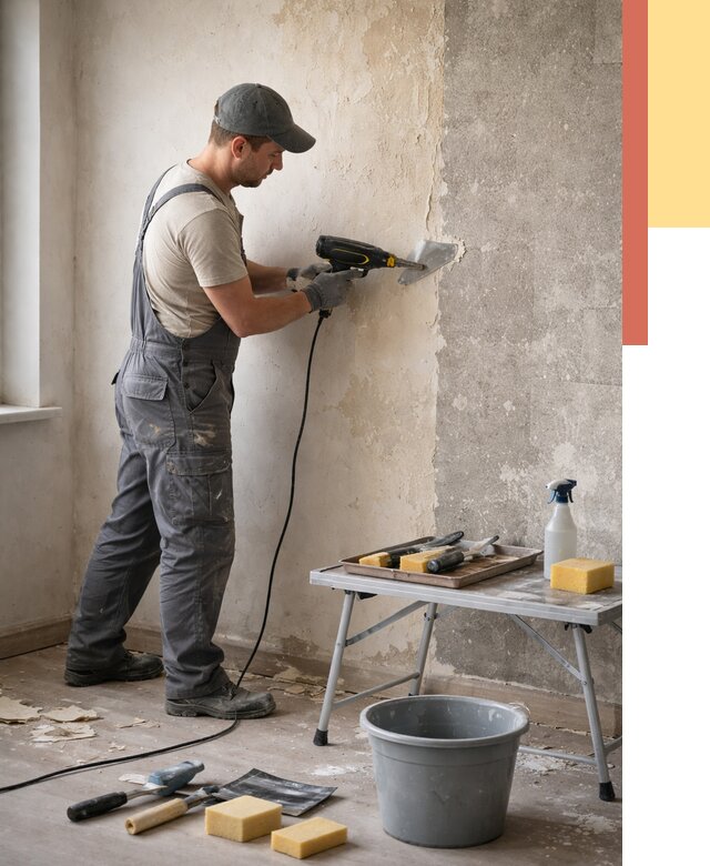 Очистка стен от клея в Лесосибирске от 1927 руб. — снятие и удаление клея со стен | ОТДЕЛОЧНИК-Лсс