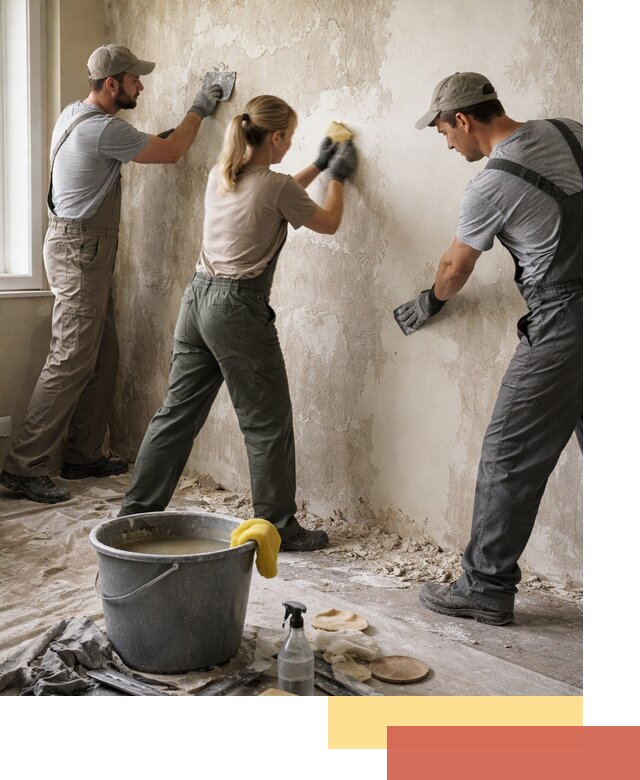 Очистка стен от клея и грунтовки в Лесосибирске качественно и быстро