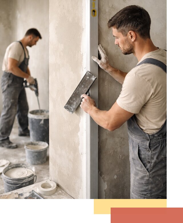 Выведение углов стен в Лесосибирске: монтаж и оштукатуривание