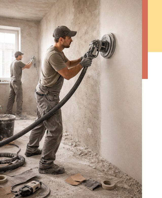 Шлифовка стен в Лесосибирске от 1250 руб/м2 — быстро и недорого | ОТДЕЛОЧНИК-Лсс