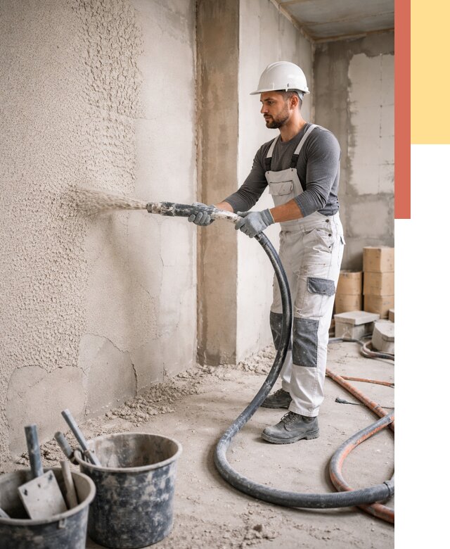 Машинная штукатурка стен в Лесосибирске под ключ от 6770 руб./м2 | ОТДЕЛОЧНИК-Лсс