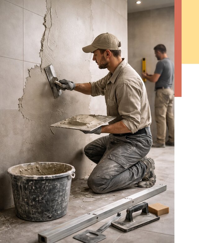 Штукатурка стен в ванной в Лесосибирске от 4687 руб./м² — выравнивание под ключ | ОТДЕЛОЧНИК-Лсс