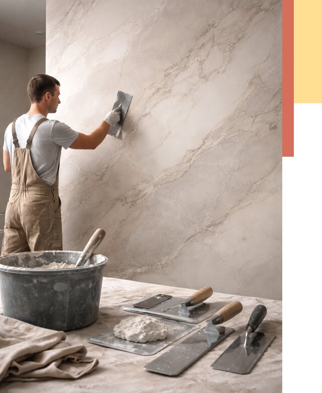 Декоративная штукатурка под мрамор в Лесосибирске от 2916 руб./м² — быстро и недорого | ОТДЕЛОЧНИК-Лсс