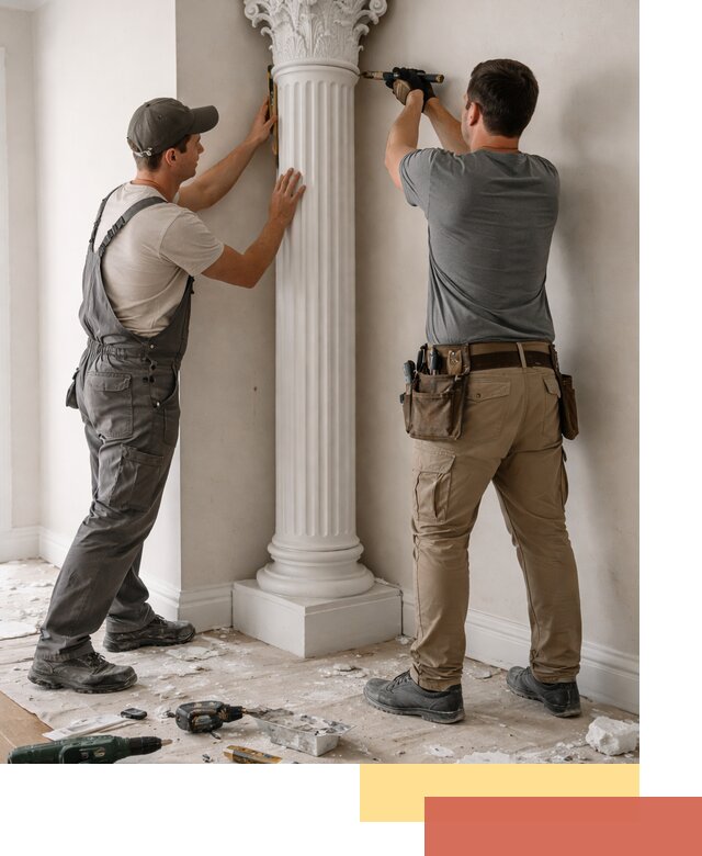 Установка декоративных колонн в Лесосибирске под ключ