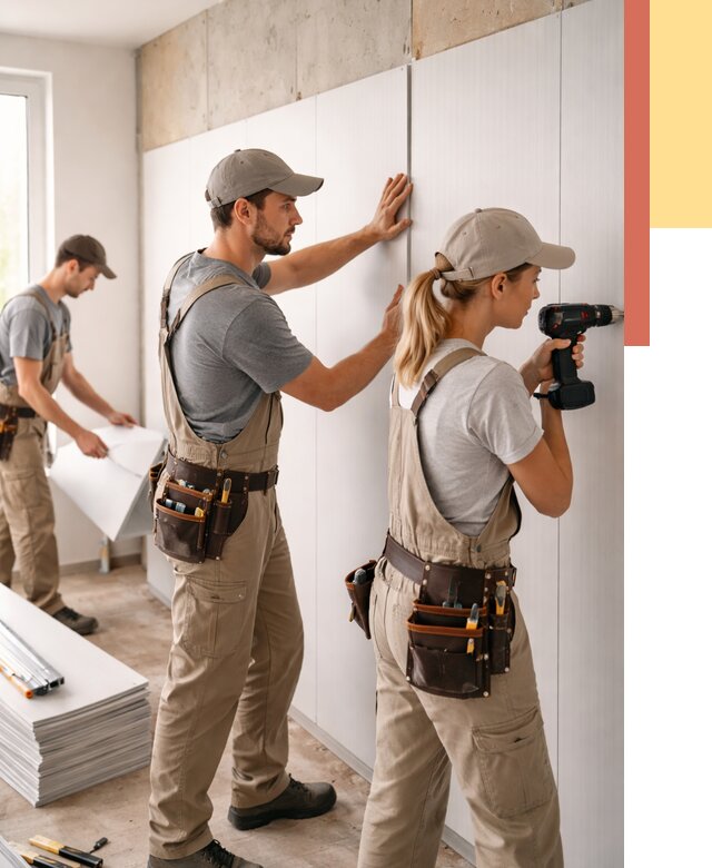 Монтаж ПВХ панелей на стены в Лесосибирске от 469 руб/м2 — быстро и недорого | ОТДЕЛОЧНИК-Лсс