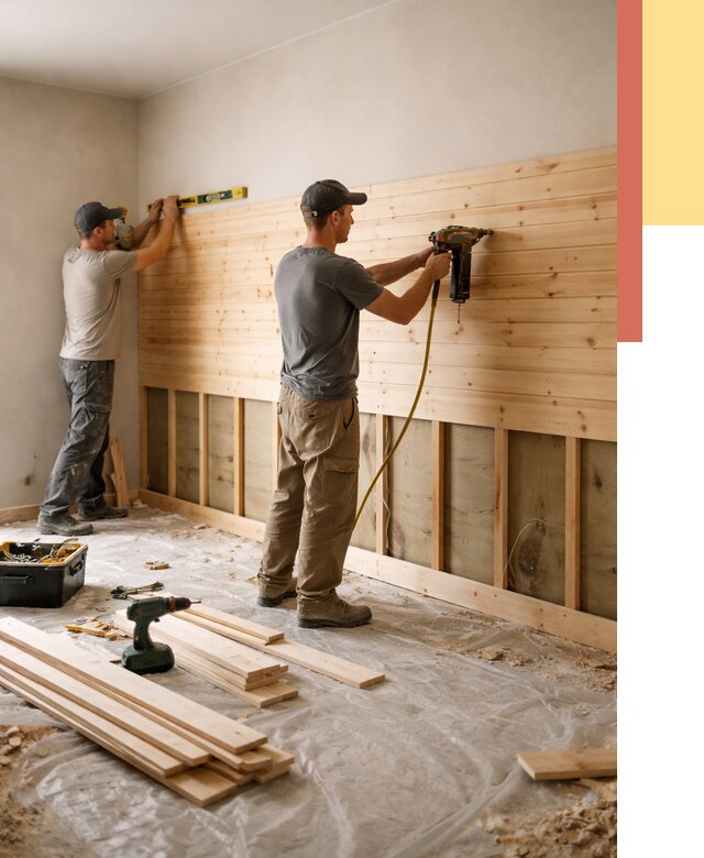 Монтаж деревянной вагонки на стены в Лесосибирске от 7811 руб. | Услуги монтажа вагонки | ОТДЕЛОЧНИК-Лсс