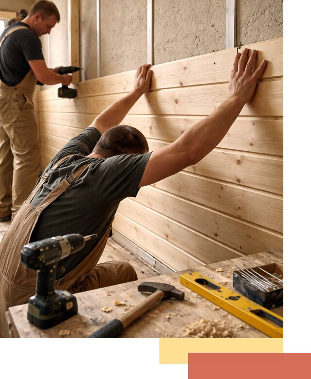 Монтаж деревянной вагонки на стены в Лесосибирске быстро и качественно