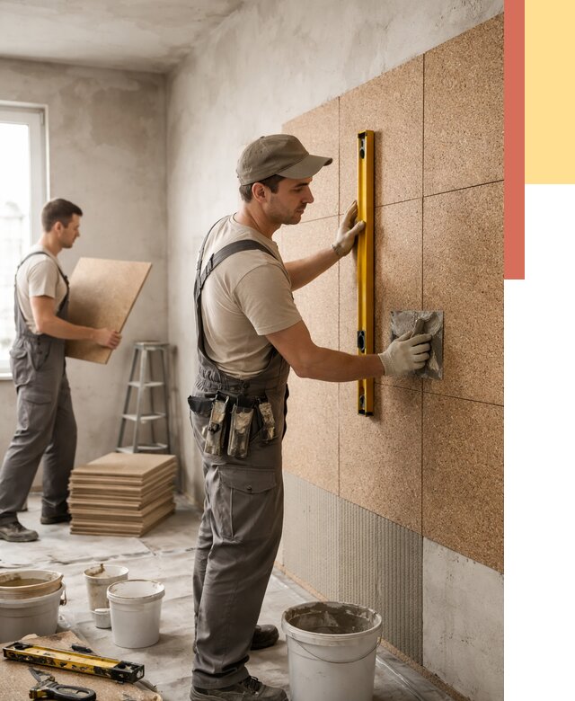 Монтаж пробковых панелей на стены в Лесосибирске от 3645 руб. — ОТДЕЛОЧНИК-Лсс