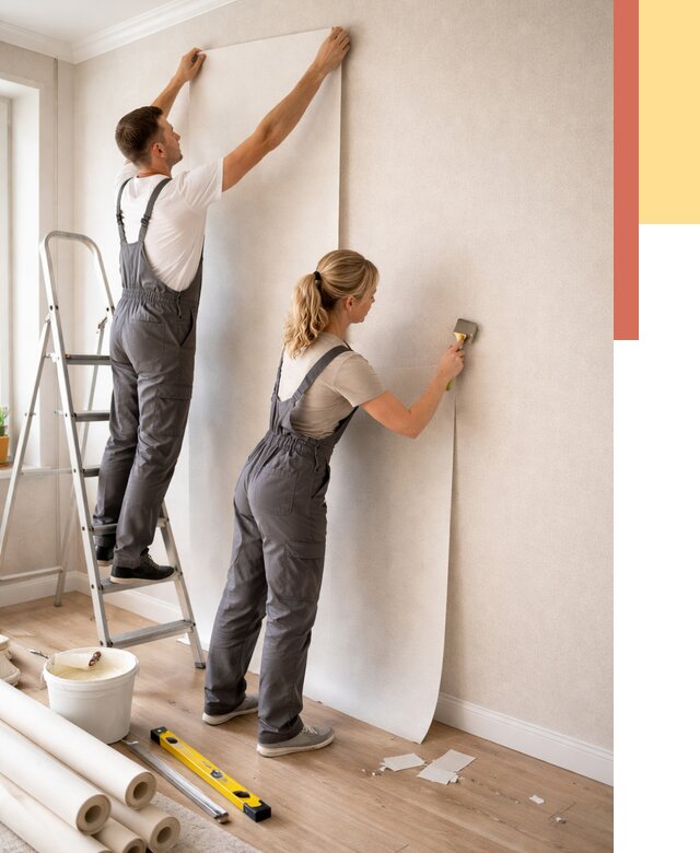 Поклейка флизелиновых обоев в Лесосибирске от 6249 руб. | Быстро и недорого — ОТДЕЛОЧНИК-Лсс