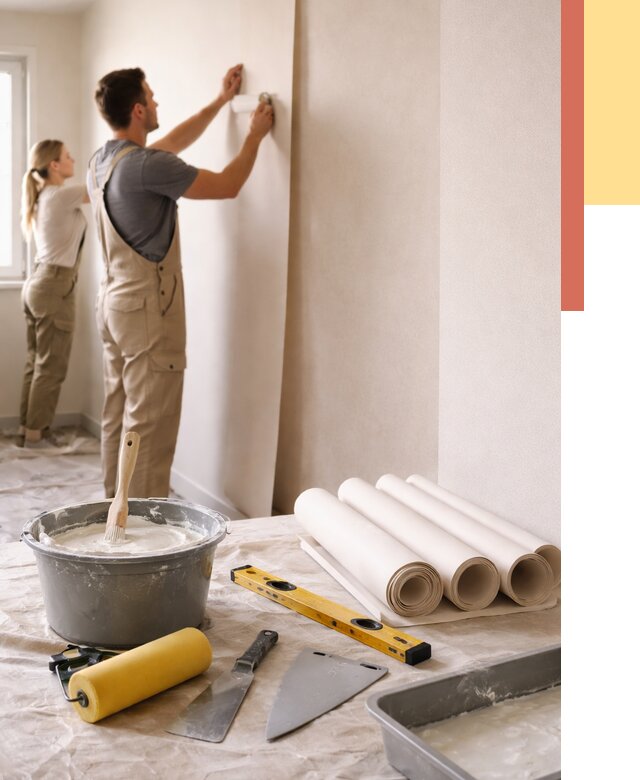 Поклейка бумажных обоев в Лесосибирске от 5728 руб./м2 — быстро и недорого | ОТДЕЛОЧНИК-Лсс