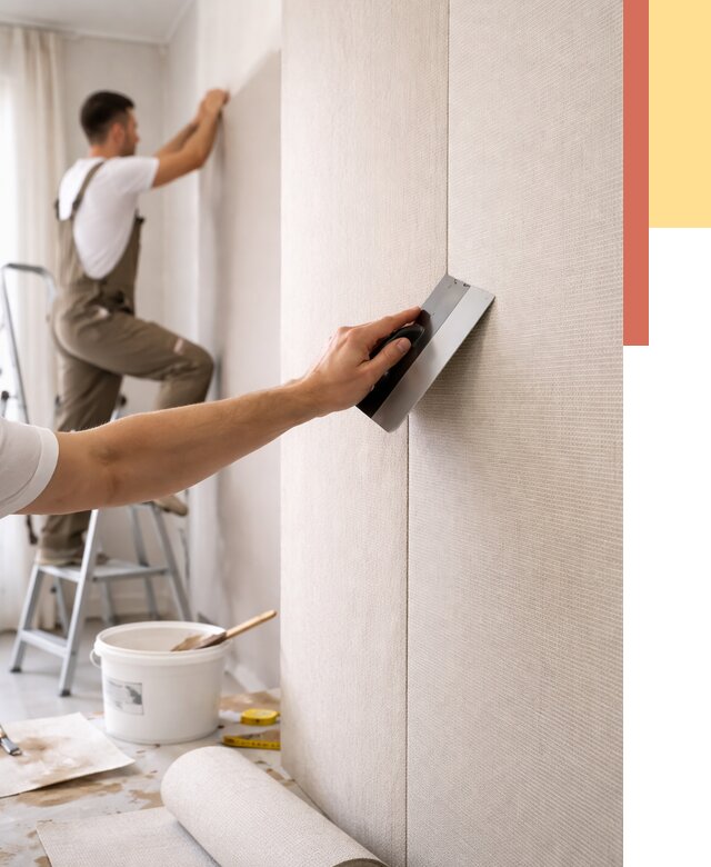 Поклейка текстильных обоев в Лесосибирске от 4687 руб. под ключ | ОТДЕЛОЧНИК-Лсс