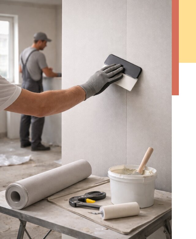 Поклейка обоев под покраску в Лесосибирске от 3645 руб. за м2 | ОТДЕЛОЧНИК-Лсс