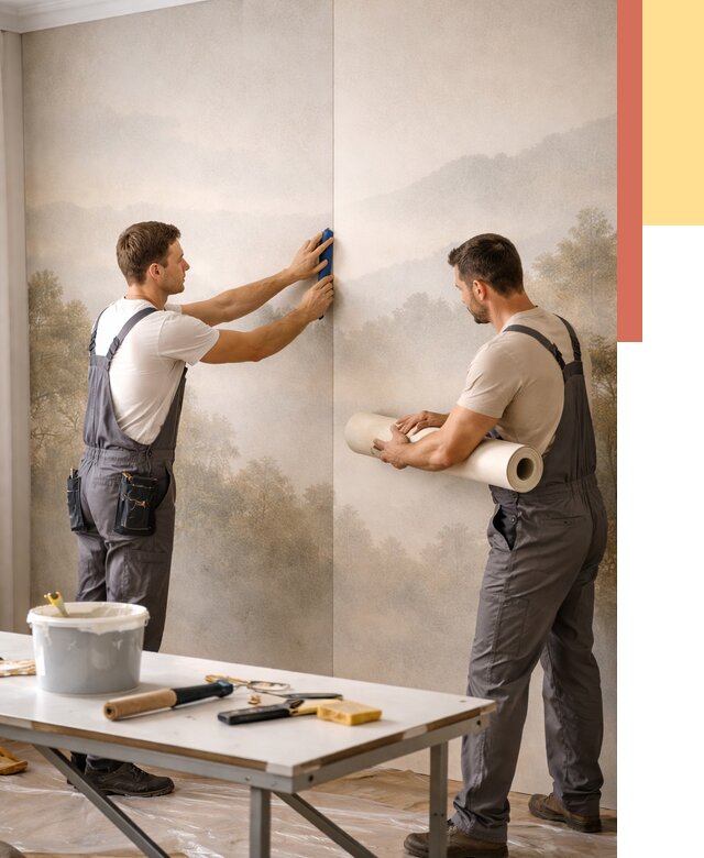 Поклейка фотообоев в Лесосибирске от 8853 руб/м² — быстро и недорого | ОТДЕЛОЧНИК-Лсс