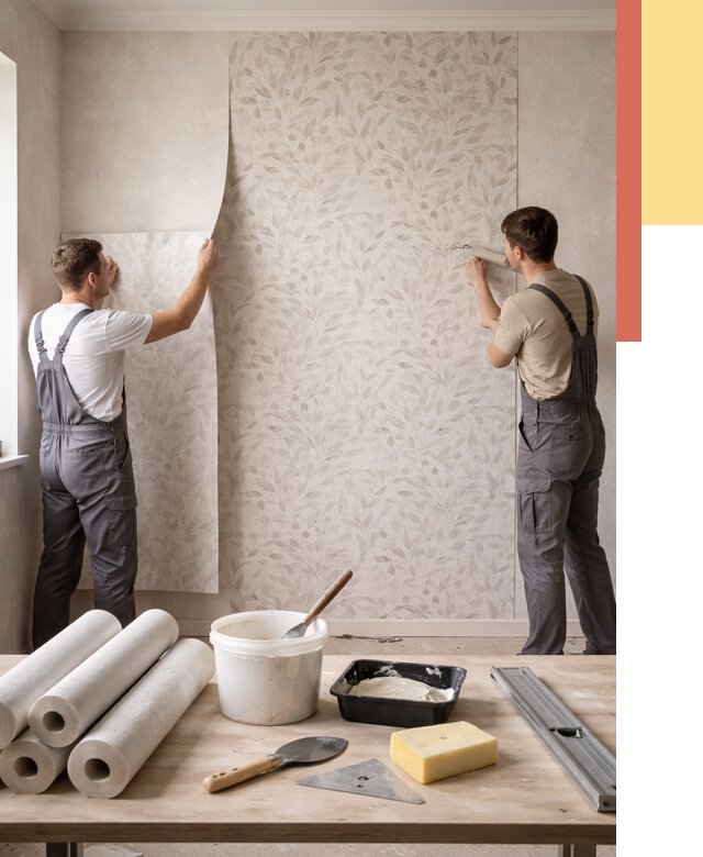 Поклейка обоев с подбором рисунка в Лесосибирске от 3645 руб. | ОТДЕЛОЧНИК-Лсс - быстро и недорого