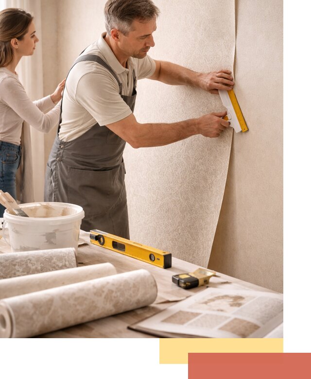 Поклейка обоев с подбором рисунка в Лесосибирске