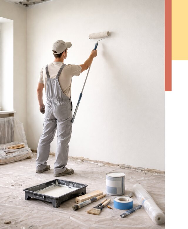 Покраска стен водоэмульсионной краской в Лесосибирске от 469 руб. за м² | ОТДЕЛОЧНИК-Лсс