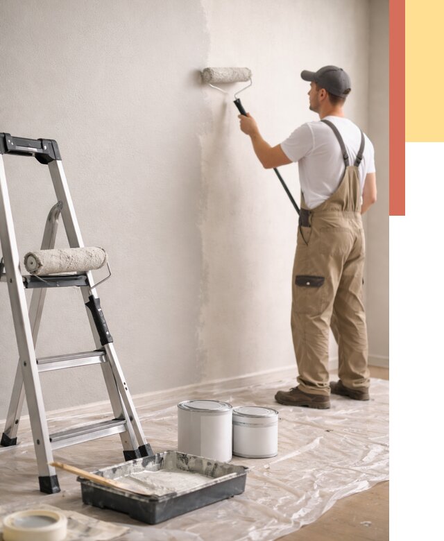 Покраска стен латексной краской в Лесосибирске от 4687 руб. за м2 | ОТДЕЛОЧНИК-Лсс