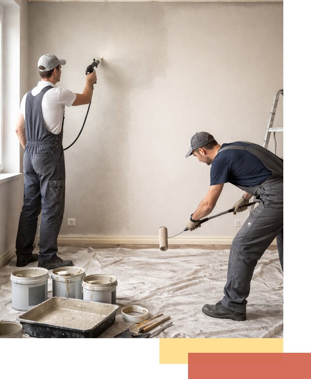 Покраска стен моющейся краской и защита поверхностей в Лесосибирске