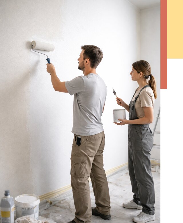 Окраска стен по стеклохолсту в Лесосибирске от 4687 руб/м² под ключ | ОТДЕЛОЧНИК-Лсс