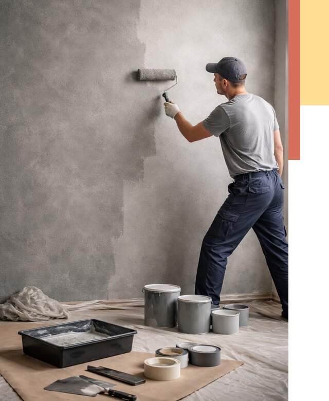 Покраска стен под бетон в Лесосибирске от 677 руб. за м2 — быстро и недорого | ОТДЕЛОЧНИК-Лсс