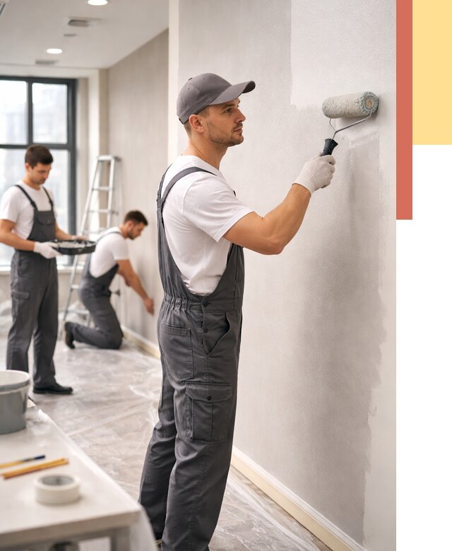 Покраска стен в офисе в Лесосибирске от 8853 руб. — быстро и недорого | ОТДЕЛОЧНИК-Лсс