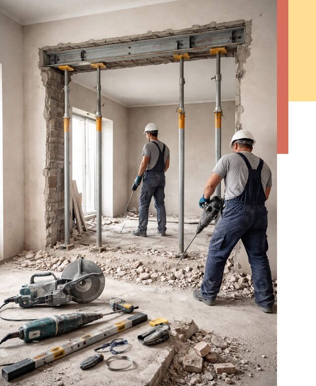 Прорезка проема в стене в Лесосибирске от 4687 руб. — быстро и недорого | ОТДЕЛОЧНИК-Лсс