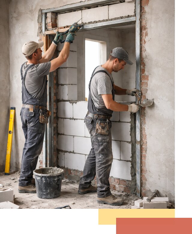 Закладка дверного проема под ключ в Лесосибирске: демонтаж, монтаж, отделка