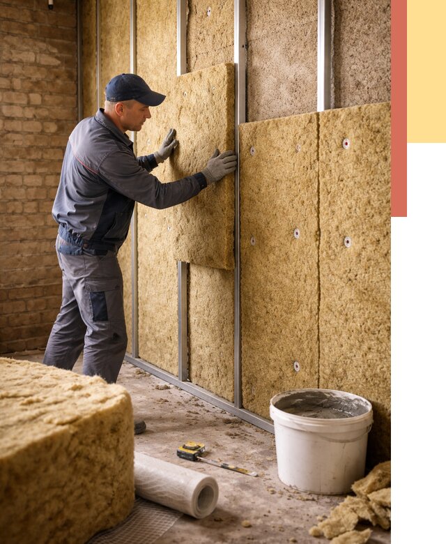 Утепление стен минватой в Лесосибирске от 1406 руб./м2 — недорого и быстро | ОТДЕЛОЧНИК-Лсс