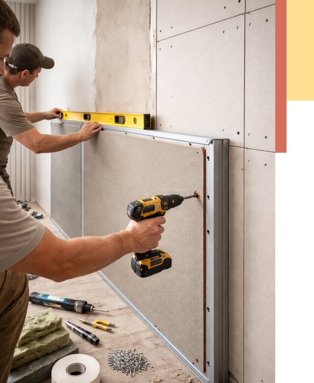 Шумоизоляция стен панелями ЗИПС в Лесосибирске от 2291 руб./м² под ключ | ОТДЕЛОЧНИК-Лсс