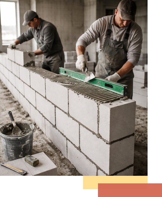 Кладка перегородок из газобетона в Лесосибирске быстро и качественно