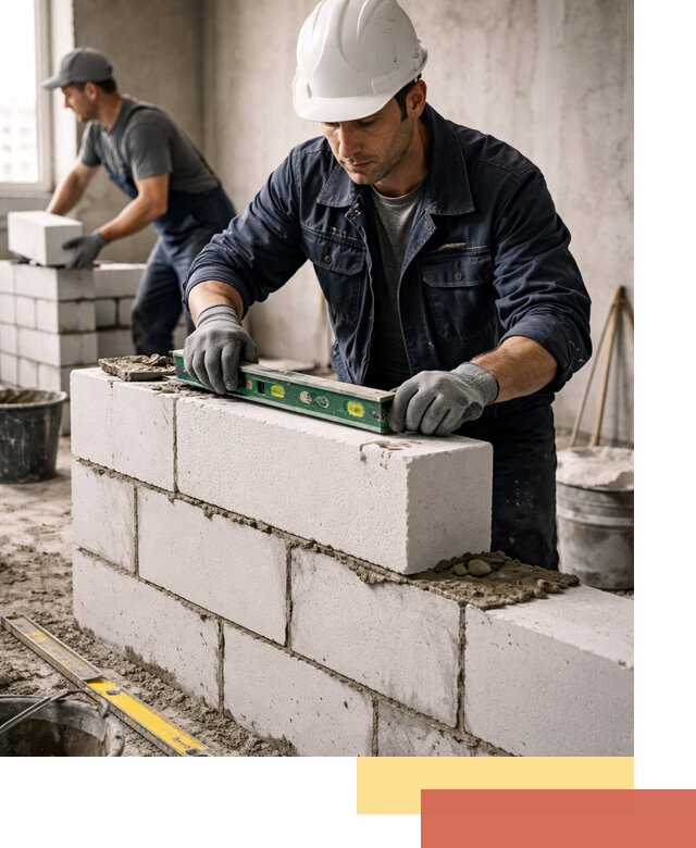 Кладка перегородок из пеноблока под ключ в Лесосибирске