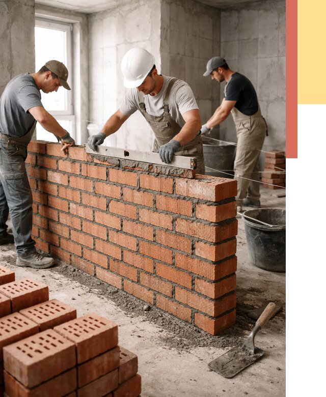 Кладка перегородок из кирпича в Лесосибирске от 3645 руб. за м² | ОТДЕЛОЧНИК-Лсс