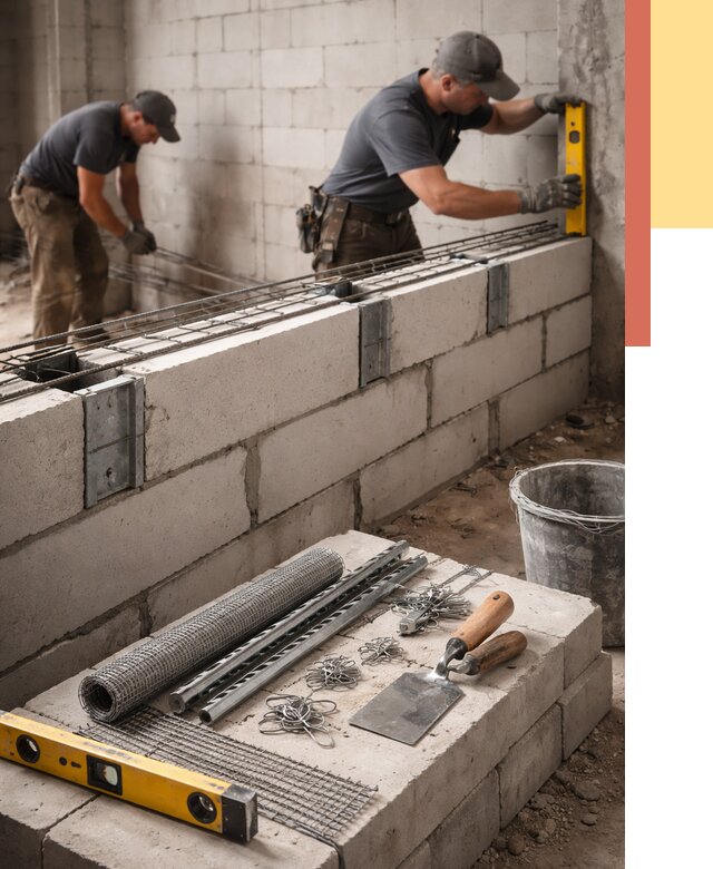 Армирование кладки перегородок в Лесосибирске от 781 руб. под ключ | ОТДЕЛОЧНИК-Лсс