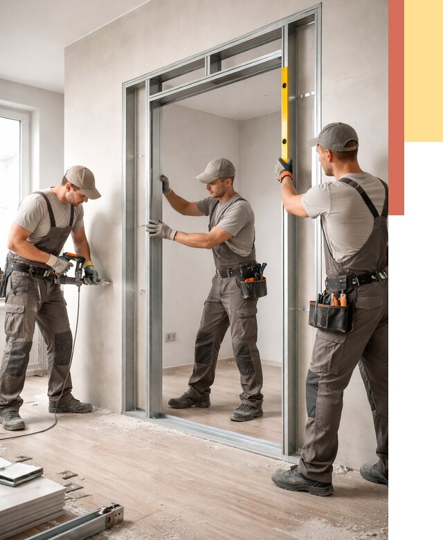 Устройство дверного проема в перегородке в Лесосибирске от 4687 руб. под ключ | ОТДЕЛОЧНИК-Лсс