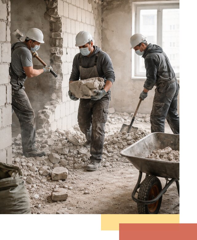 Демонтаж блочных перегородок в Лесосибирске быстро и аккуратно