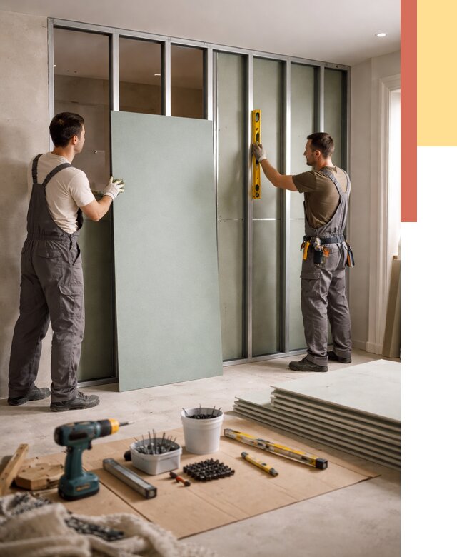 Перегородка из влагостойкого гипсокартона в Лесосибирске от 4999 руб. — монтаж под ключ | ОТДЕЛОЧНИК-Лсс