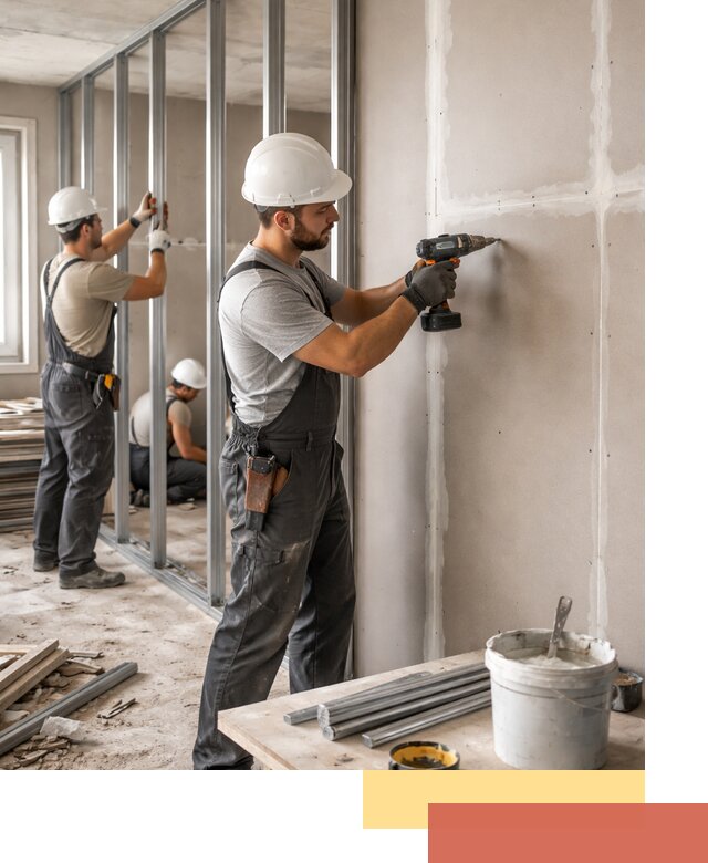 Перегородки из огнестойкого гипсокартона в Лесосибирске под ключ