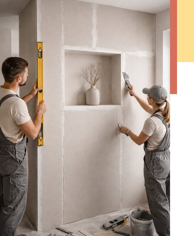 Перегородка из гипсокартона с нишей в Лесосибирске от 3385 руб. под ключ | ОТДЕЛОЧНИК-Лсс