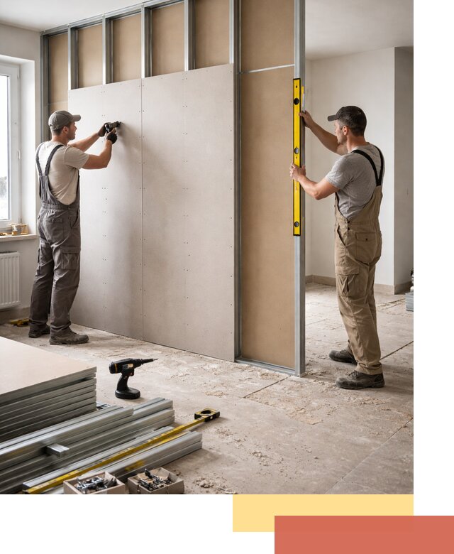 Зонирующая перегородка из гипсокартона под ключ в Лесосибирске