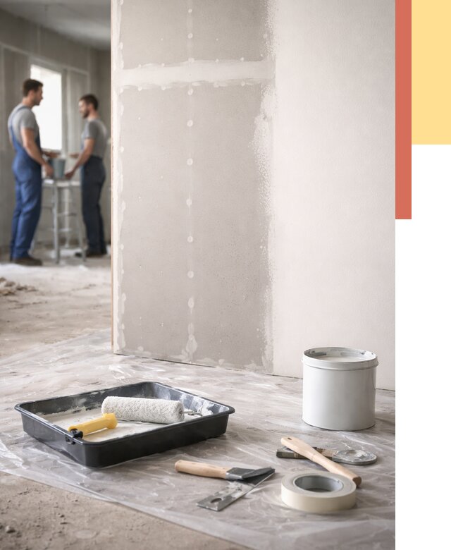 Покраска перегородок из гипсокартона в Лесосибирске от 4687 руб. под ключ | ОТДЕЛОЧНИК-Лсс