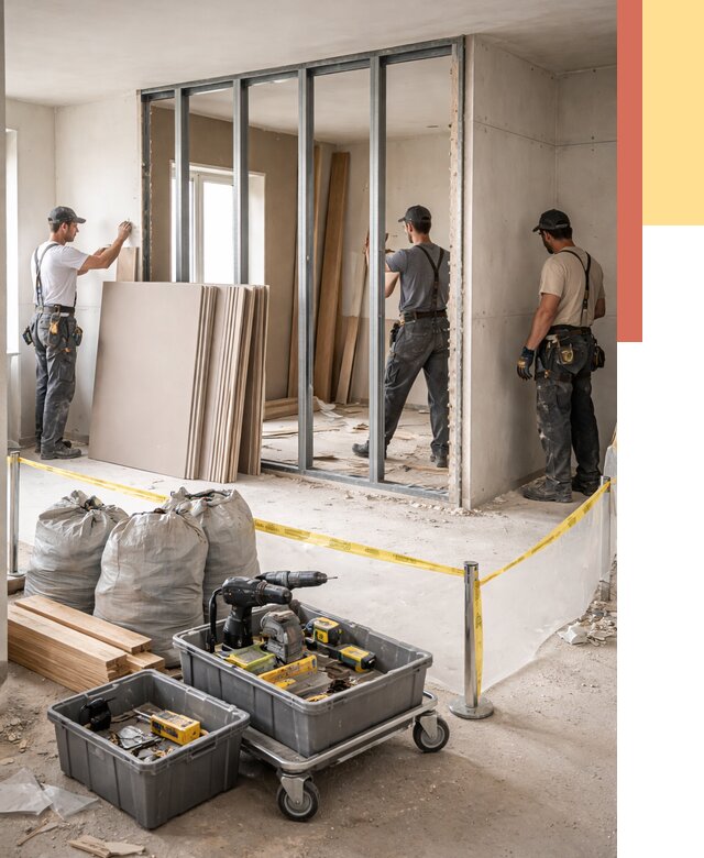 Перенос гипсокартонной перегородки в Лесосибирске под ключ от 4687 руб. | Демонтаж и монтаж – ОТДЕЛОЧНИК-Лсс